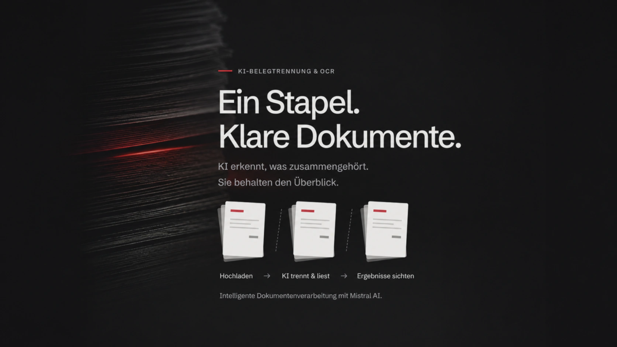 Ein Stapel rein, saubere Dokumente raus